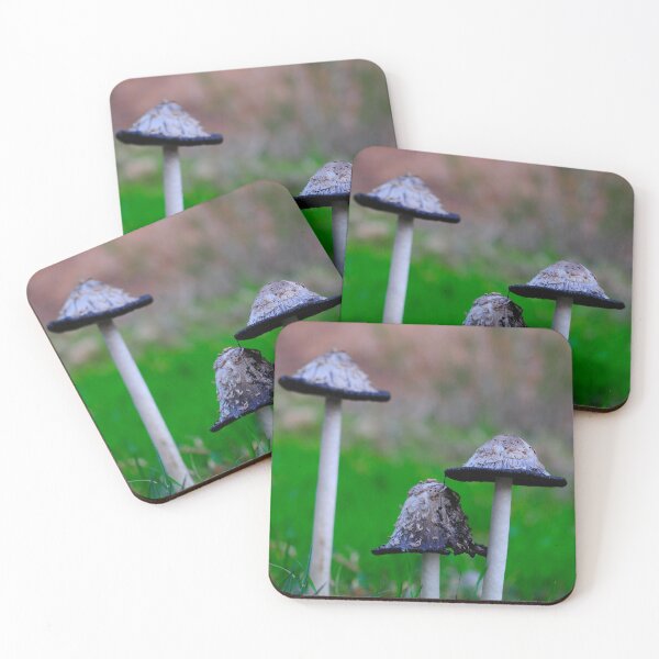 Item preview, Wild Mushrooms in Grass Macro Nature Photography Forest Aesthetic Wall Art designed and sold by onubi.