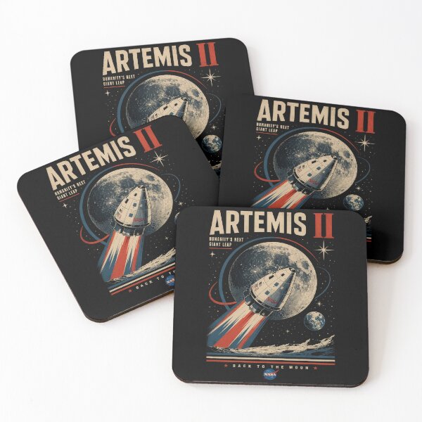 Item preview, Artemis II NASA Retro Poster – Back to the Moon Vintage Space Travel Art designed and sold by Kate1art.
