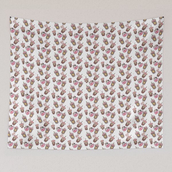 Item preview, Cute Iced Coffee Kawaii Pattern – Girly Pink Latte & Boba Aesthetic designed and sold by Vibe Candy studio..