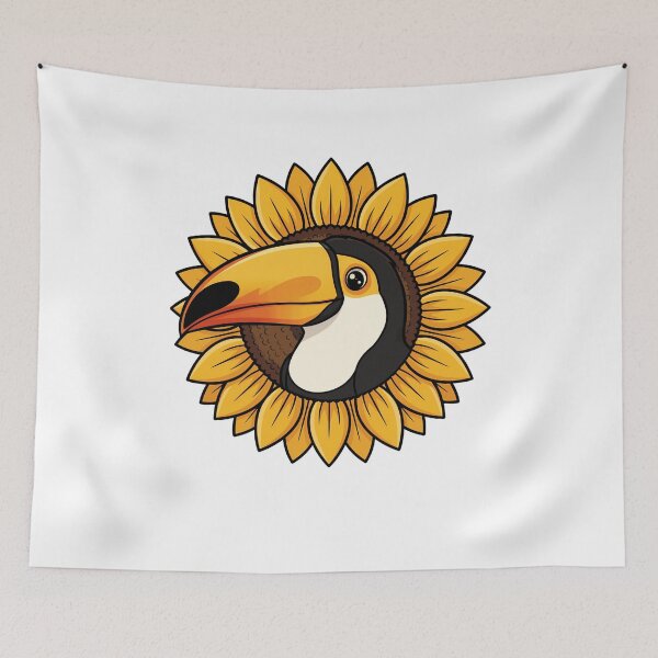 Item preview, Tropical Toucan Bird in Yellow Sunflower designed and sold by k3rstman1.