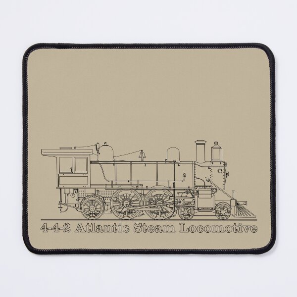 Item preview, American 4-4-2 Atlantic Steam Locomotive Side Profile Diagram designed and sold by Maljonic.