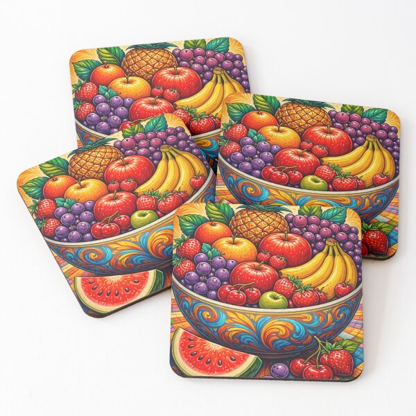Item preview, Colorful Fruit Bowl Art designed and sold by robertyarda.