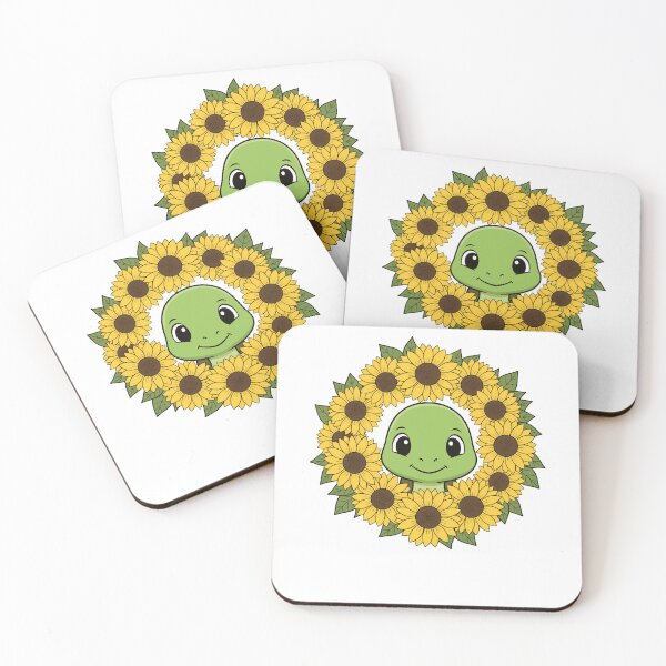 Item preview, Cute Cartoon Turtle Sunflower Floral Wreath designed and sold by k3rstman1.