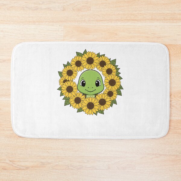 Item preview, Cute Cartoon Turtle Sunflower Floral Wreath designed and sold by k3rstman1.