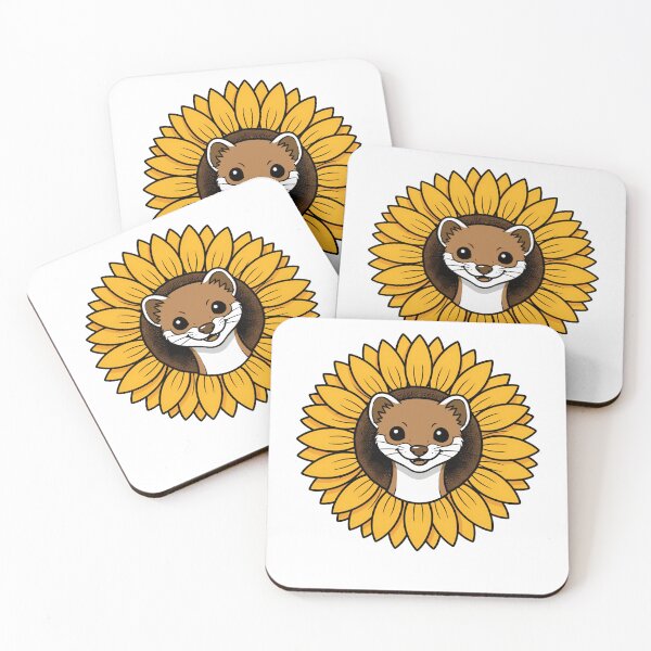 Item preview, Cute Weasel Sunflower Cartoon Floral Animal designed and sold by k3rstman1.