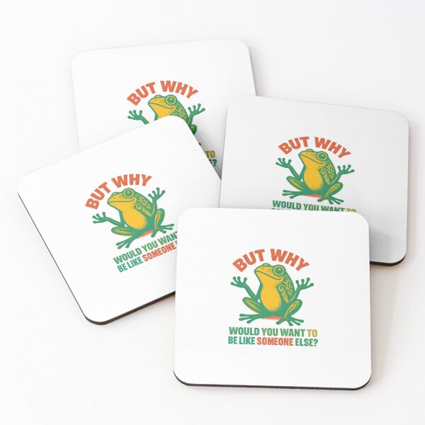 Item preview, Retro Aesthetic Frog Quote — "But Why Would You Want To Be Like Someone Else?" Positive Toad Art designed and sold by Colorful-Garden.
