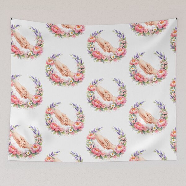 Item preview, A Circle of Love: Mother and Child Floral Wreath designed and sold by RoseVathRam.