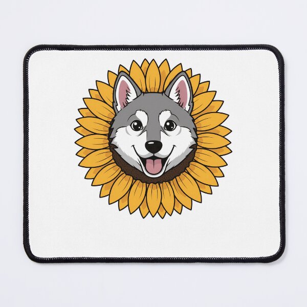 Item preview, Cute Wolf Puppy Sunflower Yellow Floral Petals designed and sold by k3rstman1.