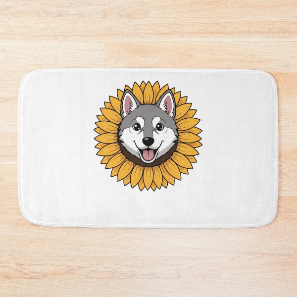 Item preview, Cute Wolf Puppy Sunflower Yellow Floral Petals designed and sold by k3rstman1.