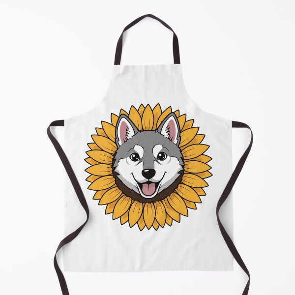 Item preview, Cute Wolf Puppy Sunflower Yellow Floral Petals designed and sold by k3rstman1.