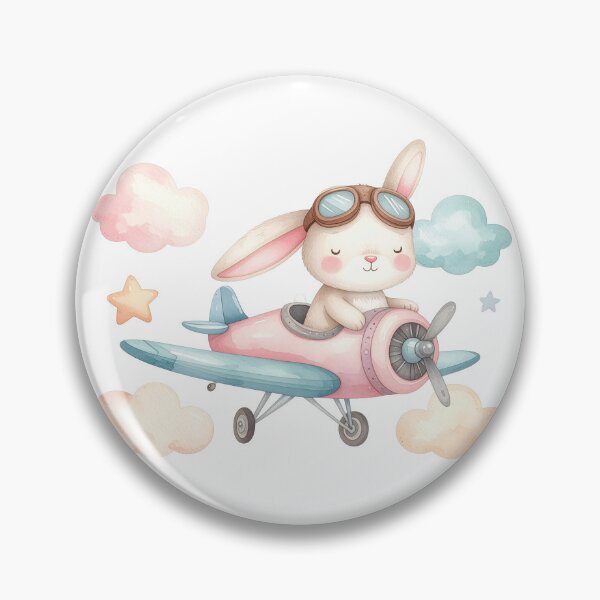 Item preview, Cute Bunny Airplane Nursery Illustration designed and sold by Rutvain.