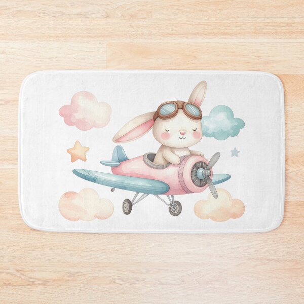 Item preview, Cute Bunny Airplane Nursery Illustration designed and sold by Rutvain.