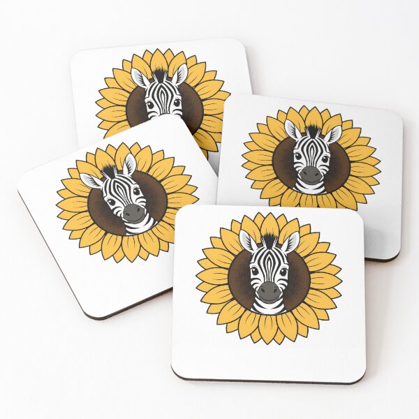Item preview, Cute Zebra Foal Peeking from Yellow Sunflower designed and sold by k3rstman1.