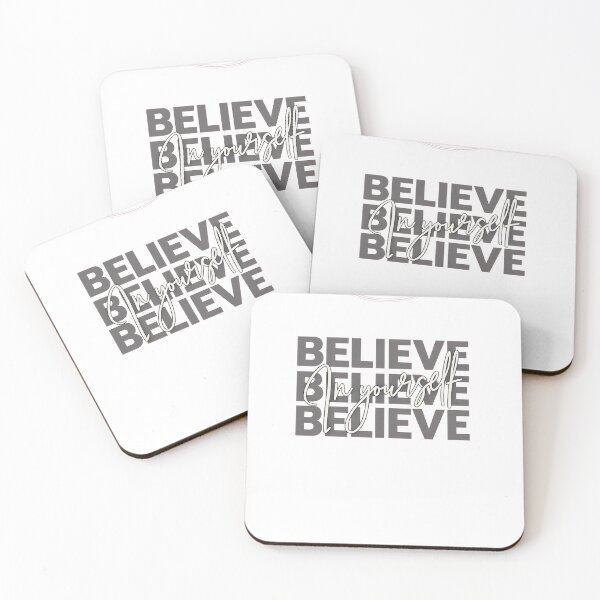 Item preview, Believe in Yourself Typography Sticker – Motivational Quote Minimalist Inspirational Design designed and sold by IconicDesignsXd.