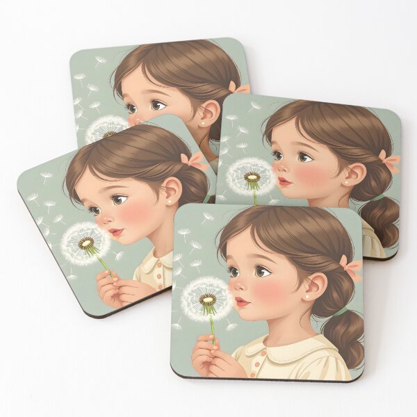 Item preview, A young girl blowing on a delicate dandelion. designed and sold by Ponted.