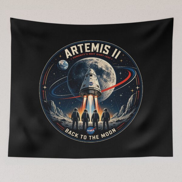 Item preview, Artemis II NASA Mission Patch Style – Back to the Moon Retro Space Badge Design designed and sold by Kate1art.