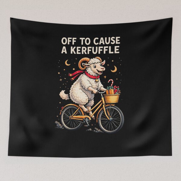 Item preview, Funny Eid Al adha for kids Sheep Riding Bike Off To Cause A Kerfuffle Cute Cartoon Lamb Bicycle Humor  designed and sold by bilal sibgui.