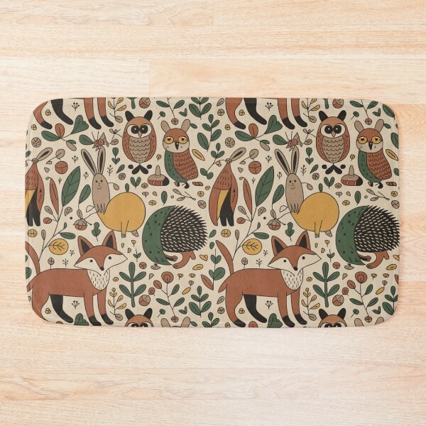 Item preview, Forest Animals Seamless Pattern – Fox, Owl, Hedgehog & Bunny designed and sold by Midnight Veil Designs.