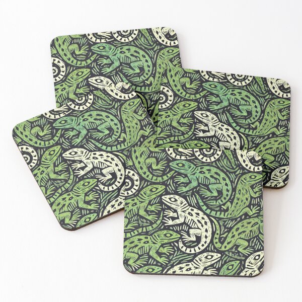 Item preview, Neon Tree Frog Pattern on Black – Tropical Frog  designed and sold by TEEJAMBOREE.