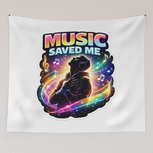 Item preview, Music Saved Me Neon Cosmos designed and sold by lorand-designs.