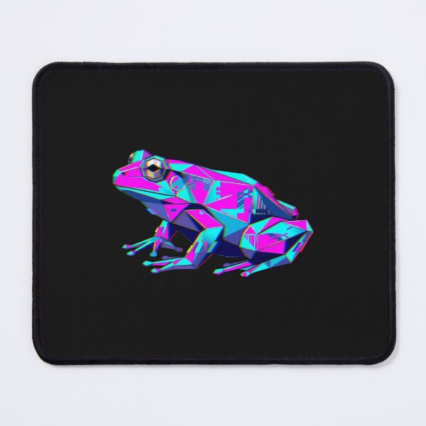 Item preview, Glitch Art Cyberpunk Frog – Geometric Sticker for Vaporwave Lovers designed and sold by bsbd-action.