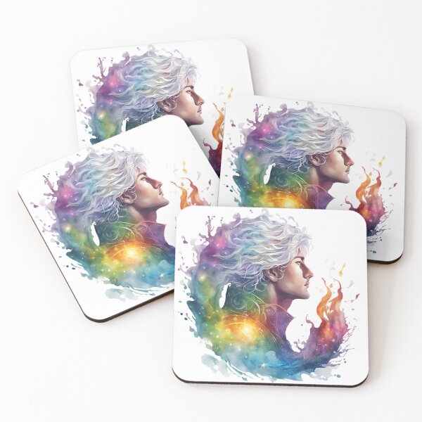 Item preview, Cosmic Awakening a Celestial Soul Watercolor Portrait Art Print designed and sold by PhantasiaCreate.