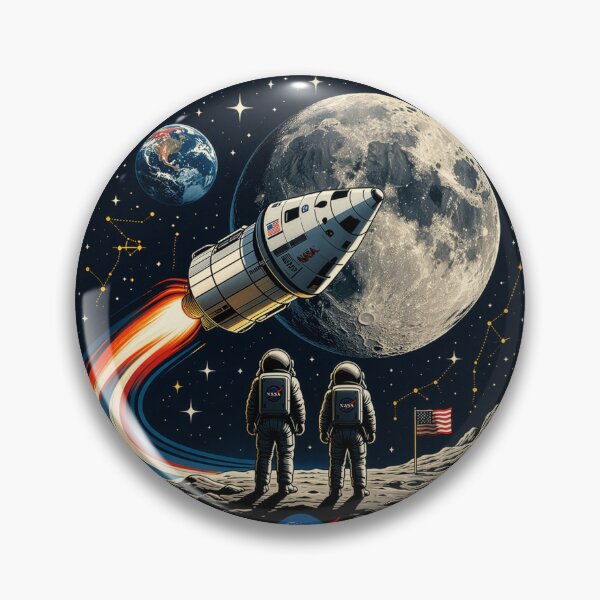 Item preview, Artemis II NASA Mission Patch Style – Back to the Moon Retro Space Badge Design designed and sold by Kate1art.