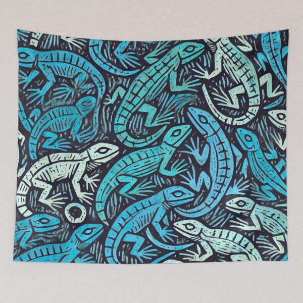 Item preview, Neon Tree Frog Pattern on Black – Tropical Frog  designed and sold by TEEJAMBOREE.