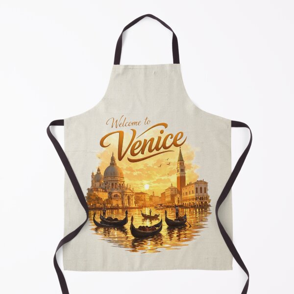 Artikelvorschau, Retro-Skyline von Venedig mit Gondeln – Warme, nostalgische Kunst entworfen und verkauft von MysticOzzy.