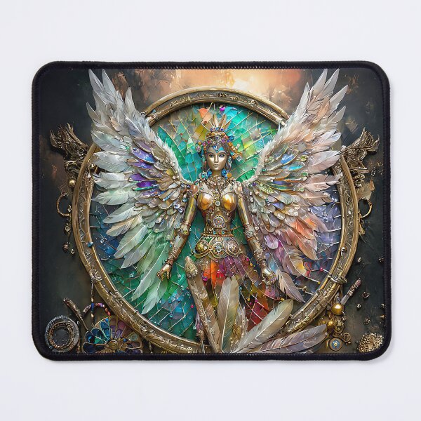 Item preview, Feather Winged Golden Moon Goddess designed and sold by Lee Hiller Designs.