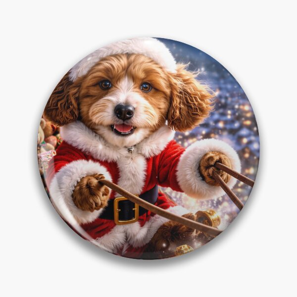 Item preview, Cockapoo Santa Riding a Christmas Sleigh Through the Snowy Night designed and sold by Paul Thompson Photography.