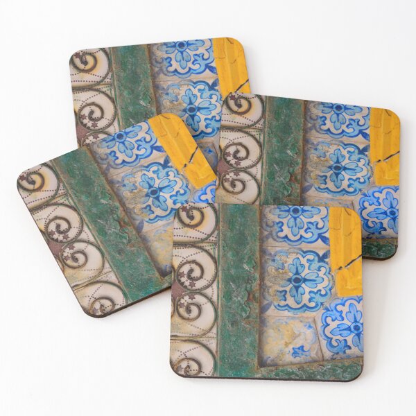 Item preview, Vintage Tile Texture with Ornamental Patterns Rustic Mediterranean Wall Art designed and sold by onubi.