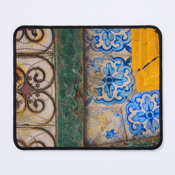 Item preview, Vintage Tile Texture with Ornamental Patterns Rustic Mediterranean Wall Art designed and sold by onubi.