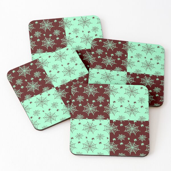 Item preview, Light turquoise and dark red interchange web pattern designed and sold by serenebookworm.