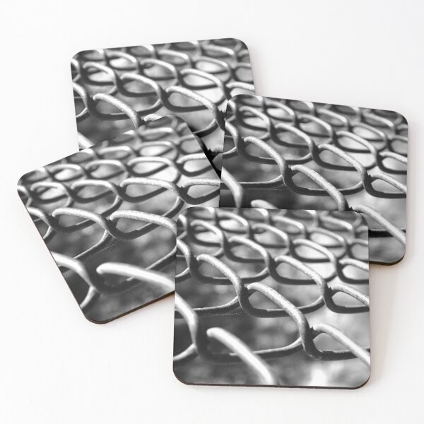 Item preview, Abstract Chain Fence Texture Black and White Urban Minimal Wall Art designed and sold by onubi.