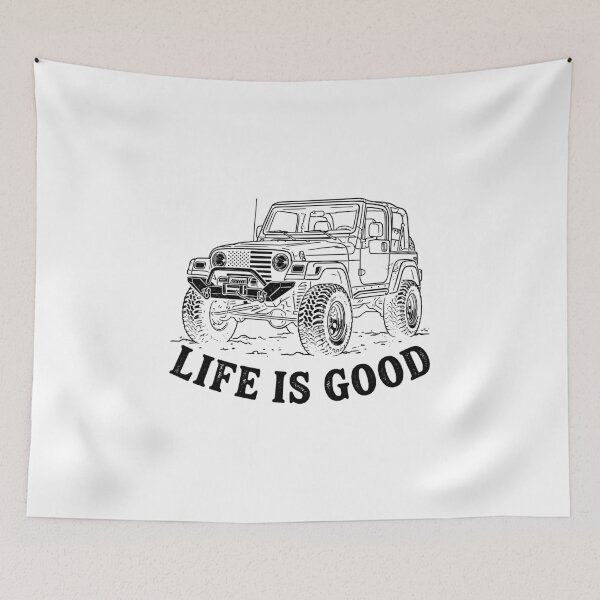 Item preview, Life is Good Wrangler TJ Off-Road 4x4 American Flag Adventure Black designed and sold by Off-Road-Zone.