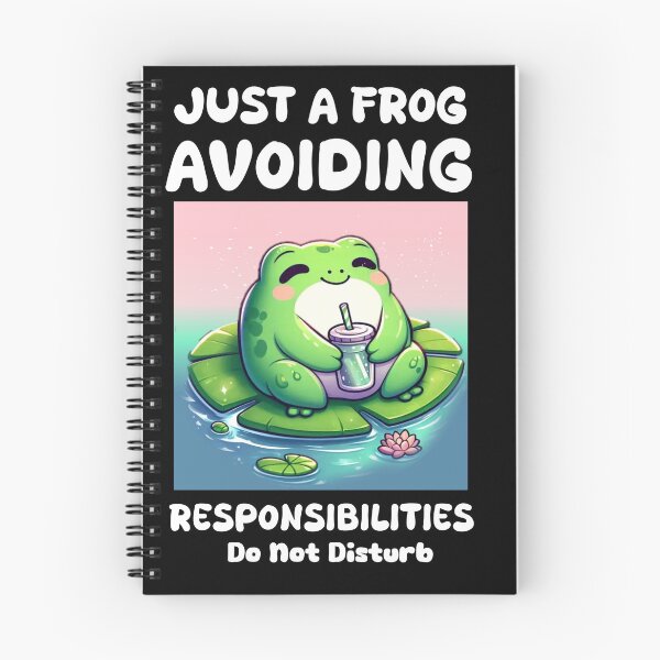 Item preview, Funny Kawaii Frog Avoiding Responsibilities - Cute Introvert Froggy  designed and sold by Abibless1998.