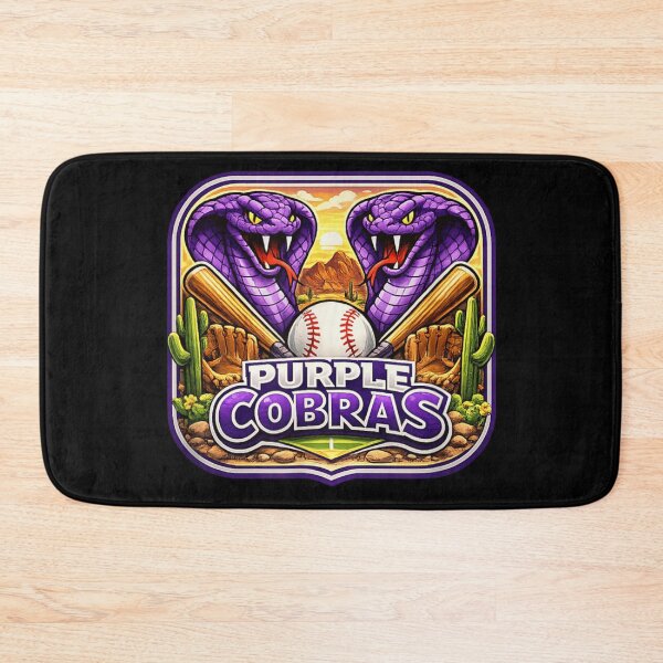 Item preview, Purple Cobras Baseball Team Sport Logo Snake Desert Cactus Sunset Art designed and sold by DienesAngele.