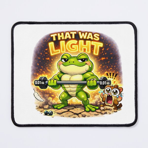 Item preview, That Was Light Frog Gym Shirt Funny Workout Meme Cute Frog Lifting Weights Humor designed and sold by les3cerises.