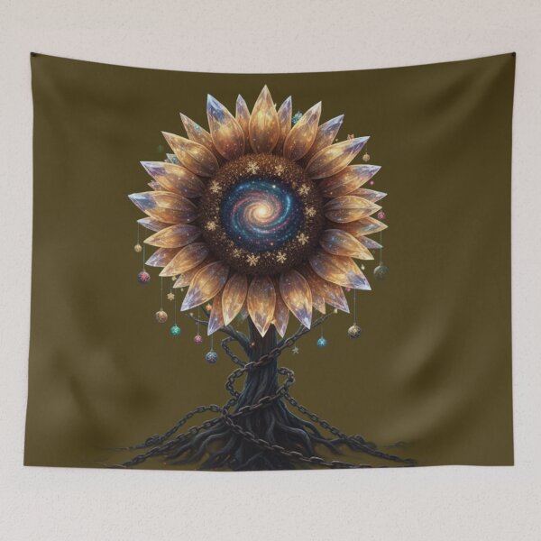 Item preview, cosmic Christmas sunflower designed and sold by Ecosetereos.
