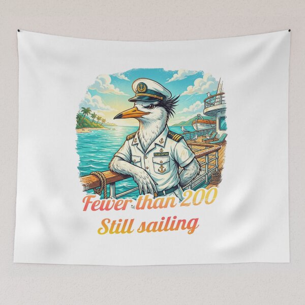 Item preview, Funny Bird Gift - Critically Endangered Chinese Crested Tern Ship Captain T-Shirt - Fewer Than 200 Left - Wildlife Humor - Bird Lover Gift designed and sold by Nature & Moustaches.