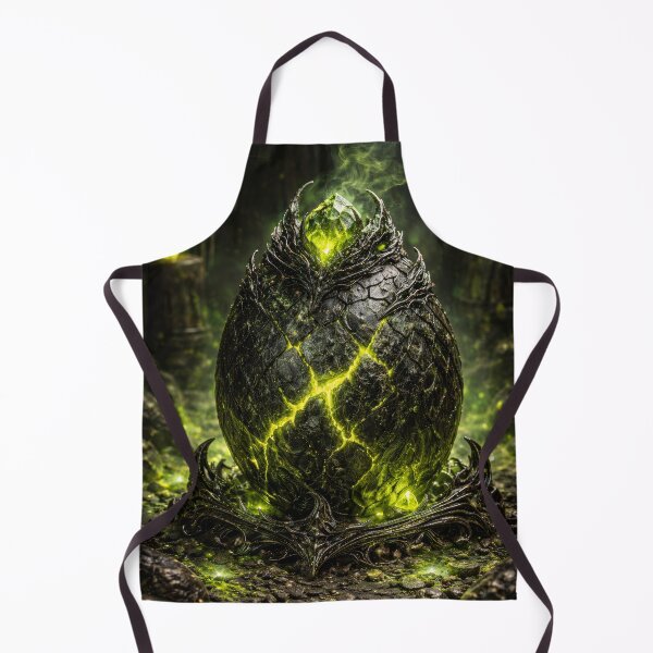 Aperçu de l'œuvre Œuf de dragon empoisonné – Fissures vertes lumineuses, artefact de dark fantasy, œuf de dragon magique, aura toxique, cristal vert créée et vendue par DrakariArt.
