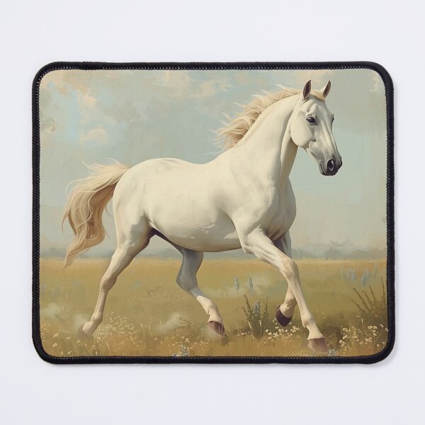 Item preview, White Horse Running Free on a Field designed and sold by AlinaSCorner.