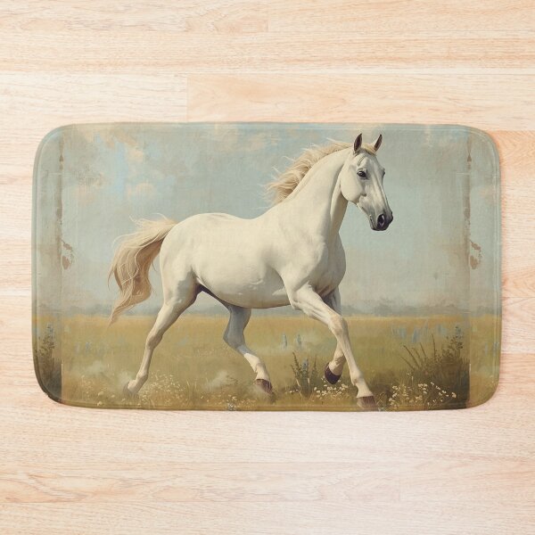 Item preview, White Horse Running Free on a Field designed and sold by AlinaSCorner.
