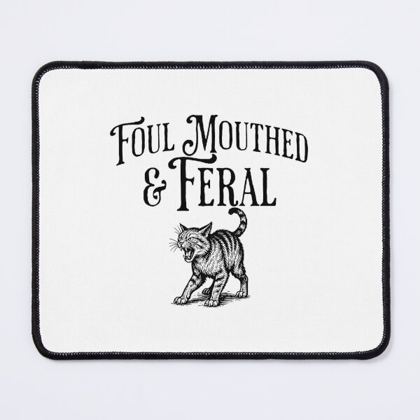 Item preview, Womens Foul Mouthed & Feral Cat Kitten Funny Sarcastic Humor Tee Premium Tri-Blend designed and sold by DorisSPipkin.