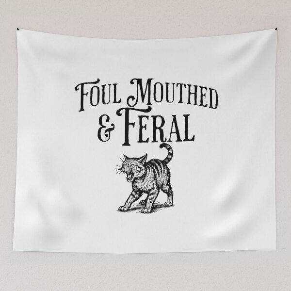 Item preview, Womens Foul Mouthed & Feral Cat Kitten Funny Sarcastic Humor Tee Premium Tri-Blend designed and sold by DorisSPipkin.