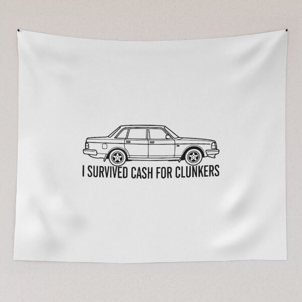 Item preview, I Survived Cash For Clunkers 240 Sedan Retro Car Black designed and sold by Off-Road-Zone.