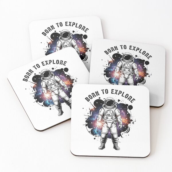 Item preview, Born To Explore Astronaut Galaxy Nebula Art designed and sold by Ossvio.