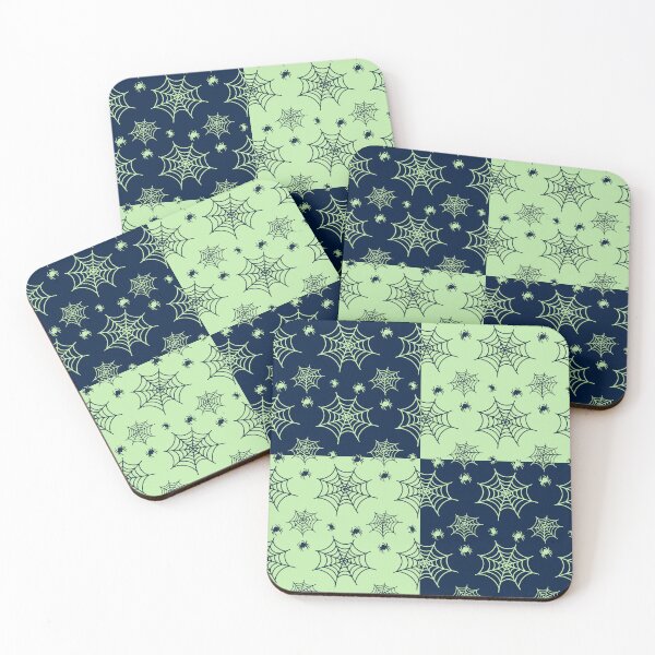 Item preview, Dark blue and pastel green interchange web pattern designed and sold by serenebookworm.