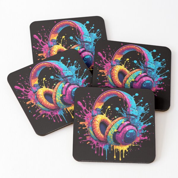 Item preview, Neon Splash Headphones Art designed and sold by sanorastyle.